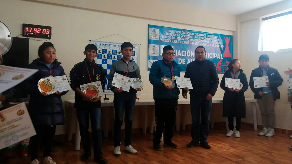 Ganadores del torneo de ajedrez./ FBA