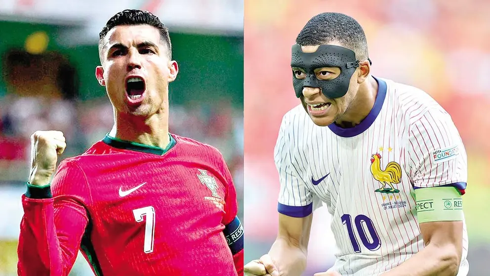 Cristiano Ronaldo (i) y Kylian Mbapp&eacute; (d) son figuras y referentes de Portugal y Francia respectivamente./ SPORT MEDIA Y UEFA