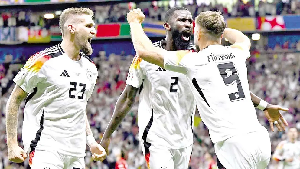 Futbolistas germanos, durante un cotejo anterior./ UEFA EURO 2024