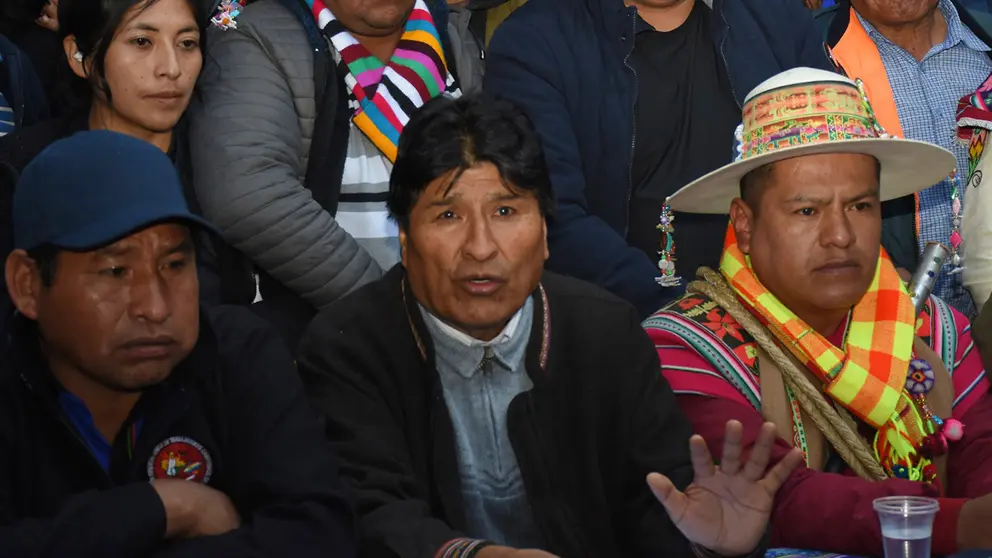 El expresidente Evo Morales en una conferencia de prensa./  APG
