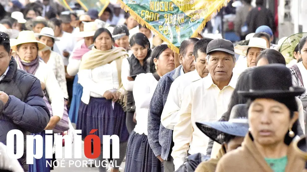 Una marcha anterior de los gremiales en Cochabamba. / NOÉ PORTUGAL