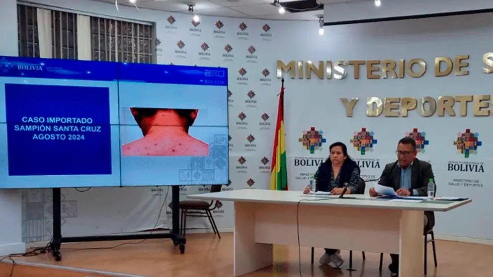 Conferencia de prensa del Ministerio de Salud. TOMADA DE ERBOL