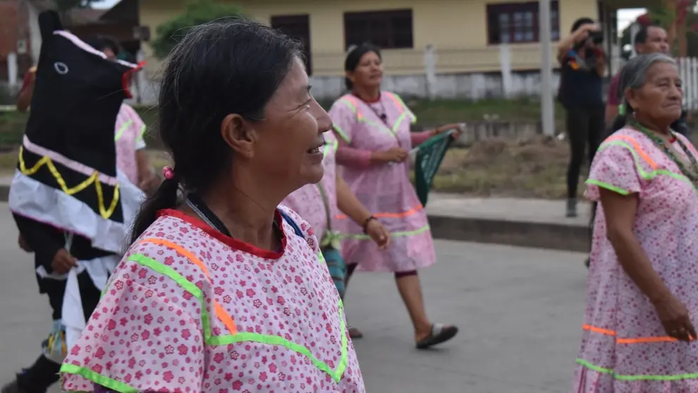 Mujeres ind&iacute;genas durante una marcha para exigir el respeto a sus derechos. NICOLE A. VARGAS
