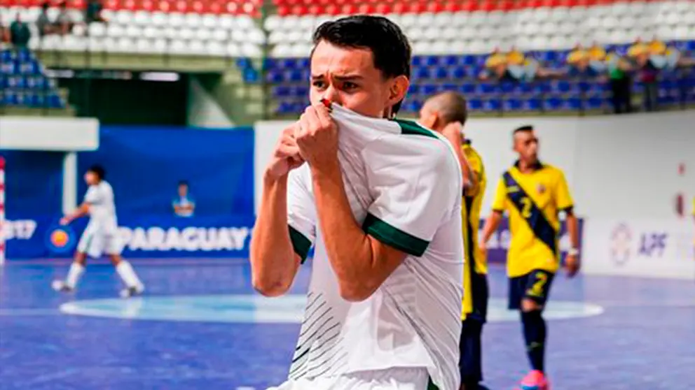 Uno de los jugadores nacionales, tras anotar un gol. CONMEBOL