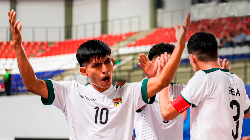 Jugadores de la Verde de futsal, en un partido pasado CONMEBOL