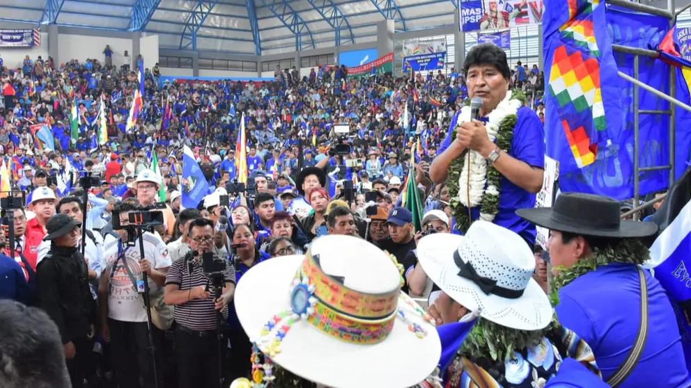 Evo Morales, en el ampliado de Villa Tunari. RADIO KAWSACHUN COCA