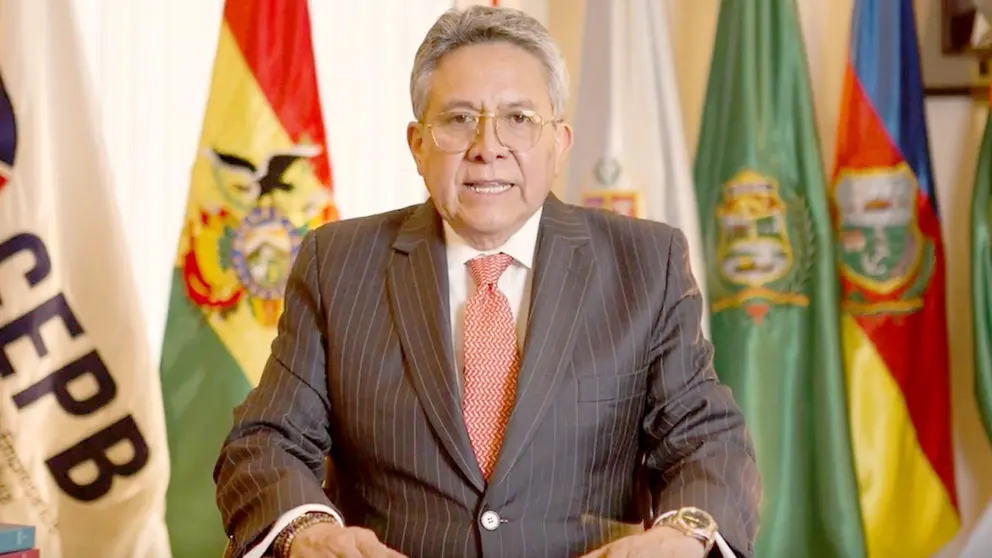 El presidente de la CEPB, Giovanni Ortuño, en un mensaje emitido en sus redes sociales./ CPEB