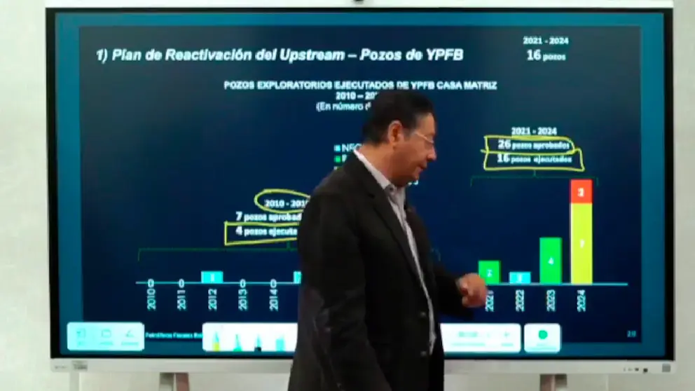 El presidente Arcen presentando el informe. CAPTURA