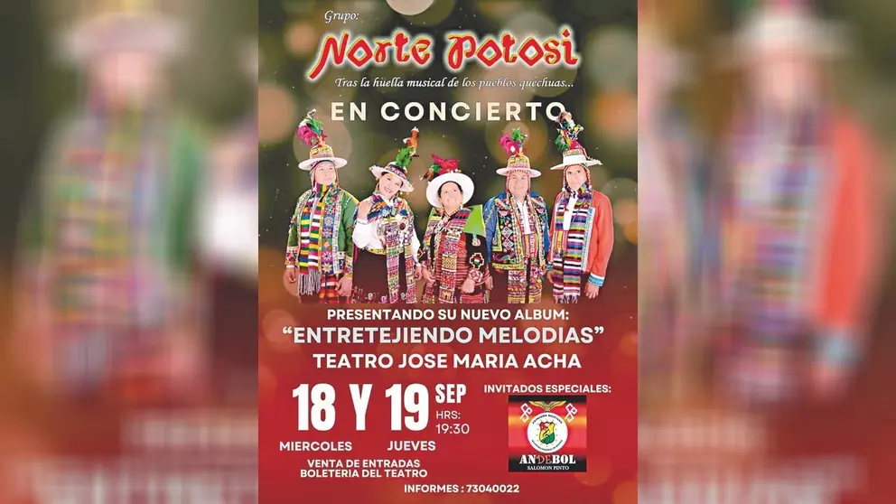 Póster promocional del concierto de Norte Potosí en Cochabamba./ CORTESÍA
