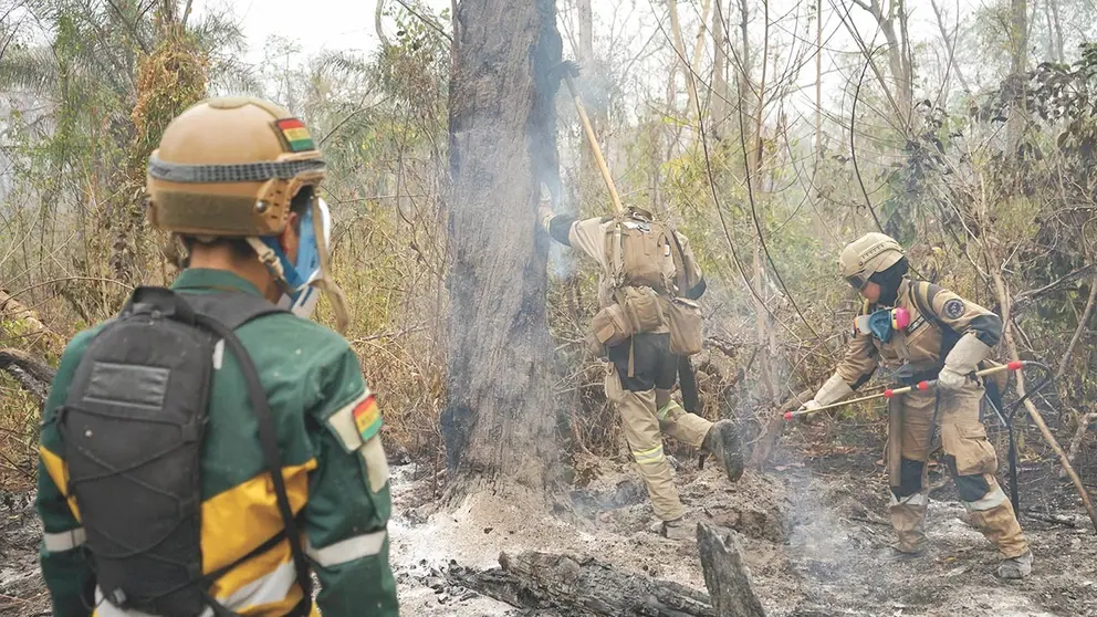 Un incendio activo en el departamento de Santa Cruz./ APG