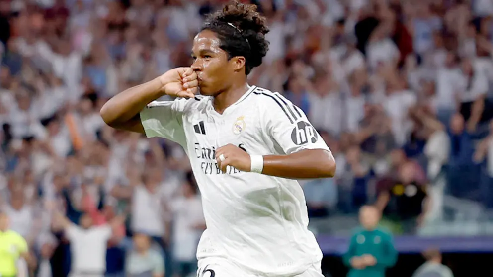 Endrick hace historia con su gol en Champions./ REAL MADRID CF.