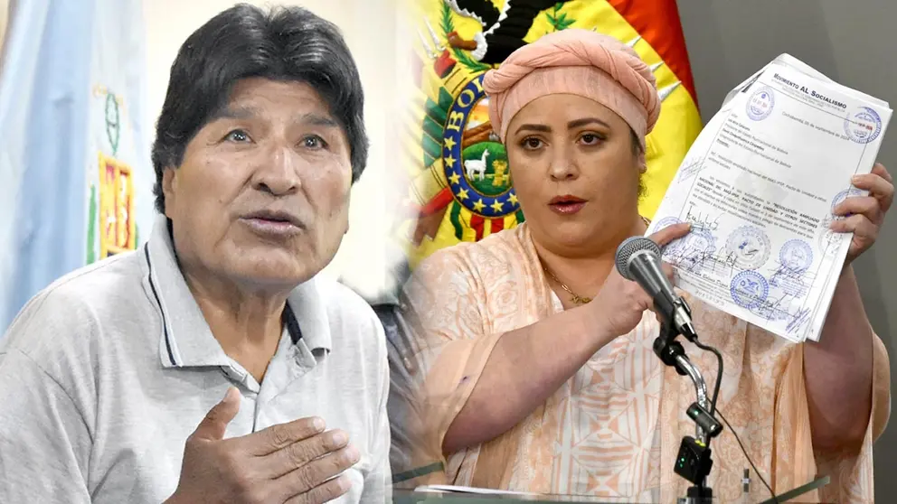 El presidente del MAS, Evo Morales (i) y la canciller interina, Mar&iacute;a Nela Prada (d)./ NO&Eacute; PORTUGAL / APG