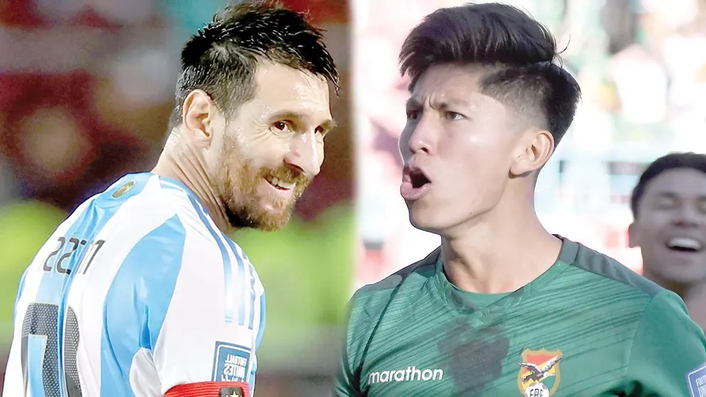 Miguel Terceros (d) y Lionel Messi (i) son referentes de Bolivia y Argentina respectivamente./ AFA Y DICO SOL&Iacute;S