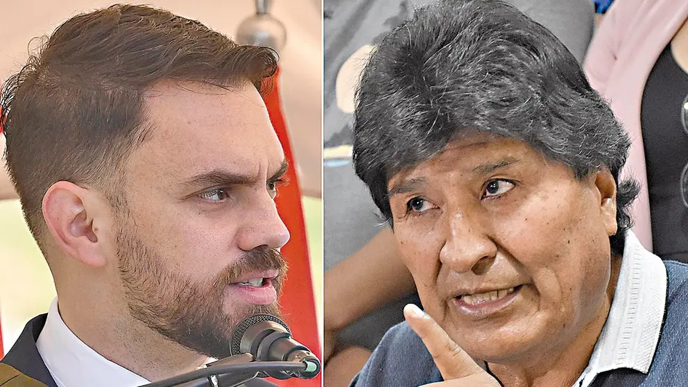 El ministro de Gobierno, Eduardo del Castillo, y el expresidente Evo Morales./ ARCHIVO