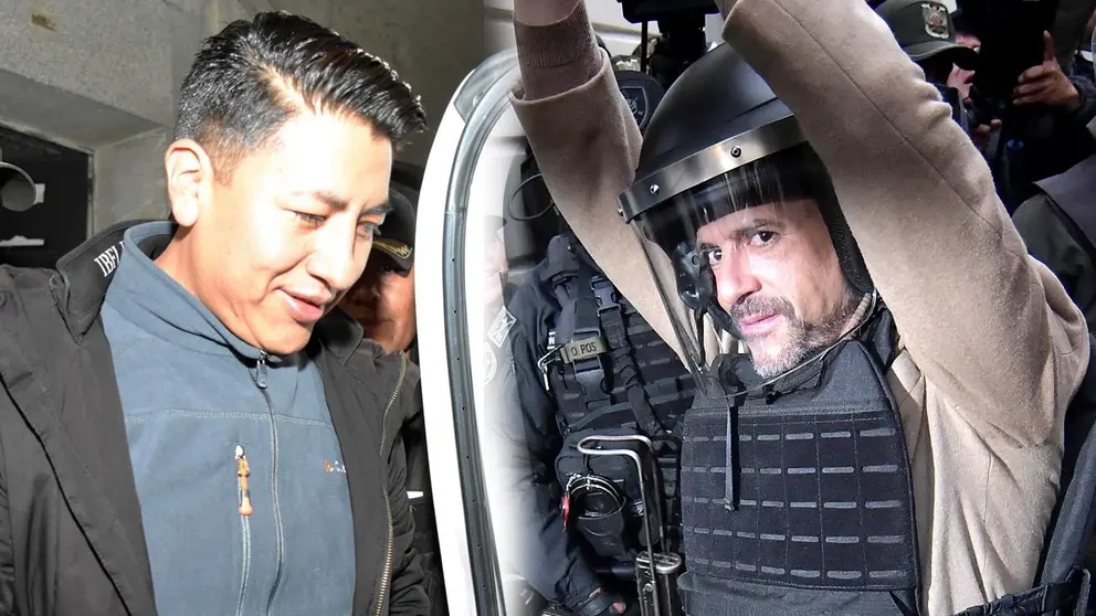 El exc&iacute;vico Marco Pumari y el gobernador Luis Fernando Camacho./ APG
