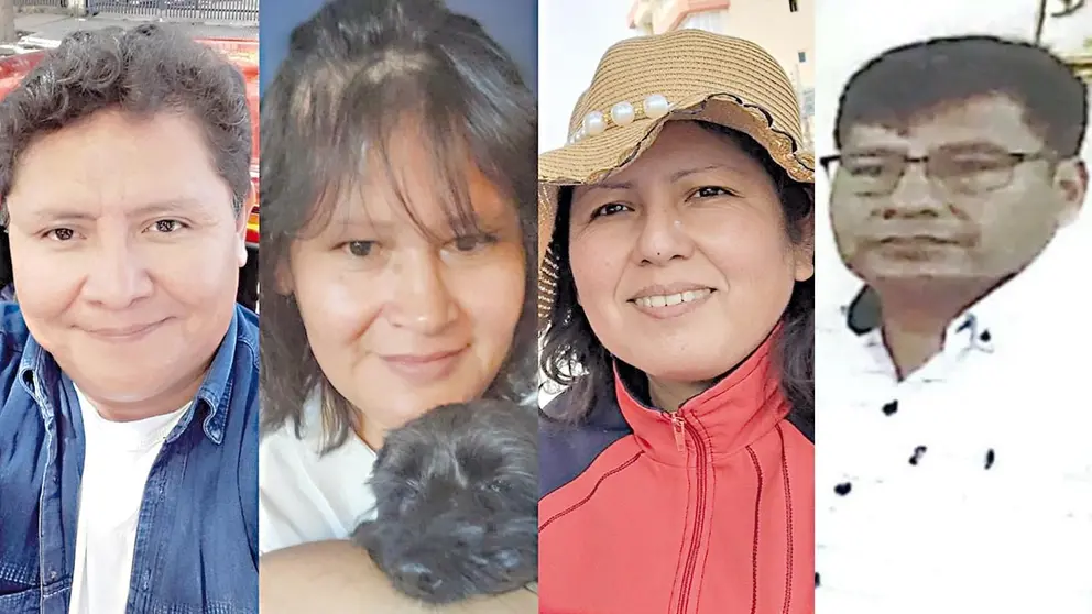 Thadhashy L., Trinidad M., Auristela L. y Juan Carlos R., las personas que estar&iacute;an &ldquo;retenidas&rdquo; en Pucamayu./ CORTES&Iacute;A