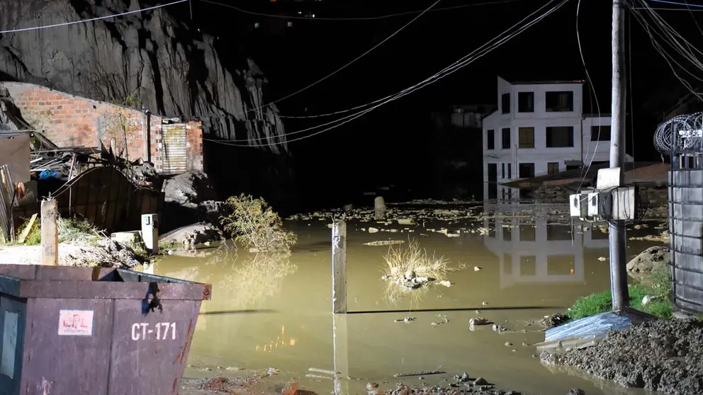 Efectos del desborde del r&iacute;o Pasajahuira, en la zona de Bajo Llojeta, en La Paz, hace algunas semanas. APG