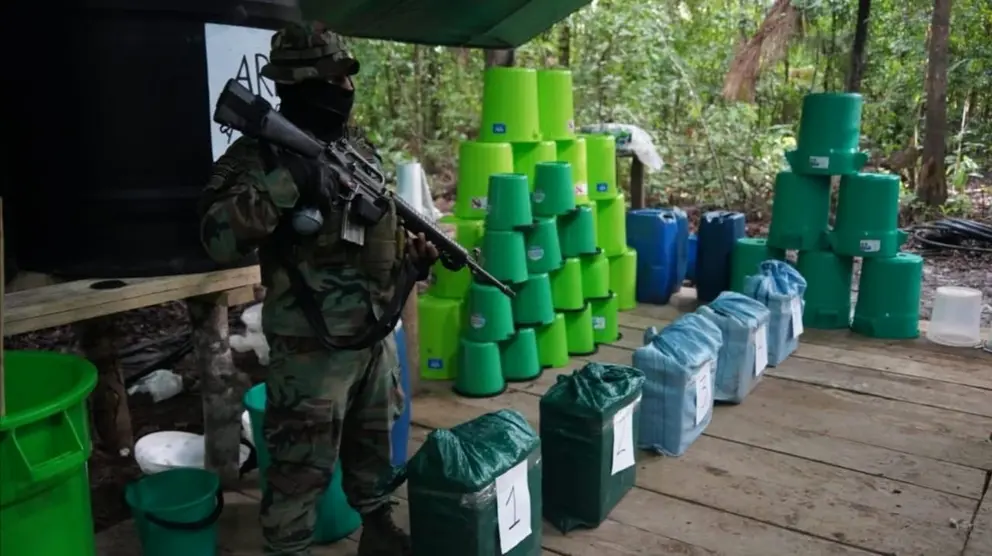 Intervienen un laboratorio de coca&iacute;na, llevan 88 este a&ntilde;o. MINISTERIO DE GOBIERNO.