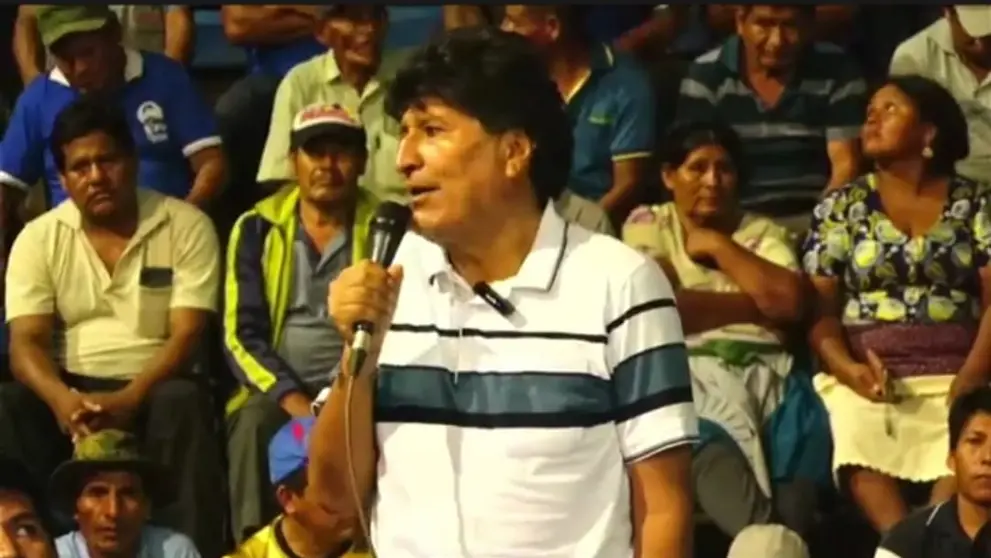 Evo Morales, durante la Nochebuena en el Tr&oacute;pico cochabambino. CAPTURA DE PANTALLA