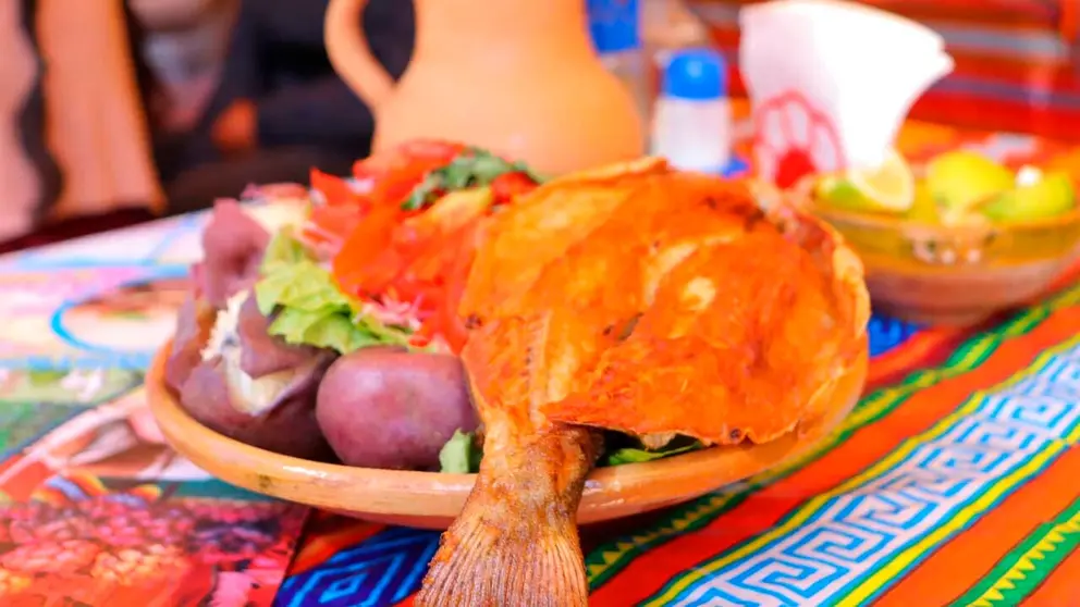 Una imagen de un plato de trucha en Morochata. Luis Mamani
