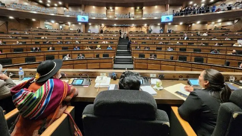 La C&aacute;mara de Diputados, liderada por el &ldquo;arcista&rdquo; Omar Yujra, durante la sesi&oacute;n ordinaria n&uacute;mero 26. C&Aacute;MARA DE DIPUTADOS