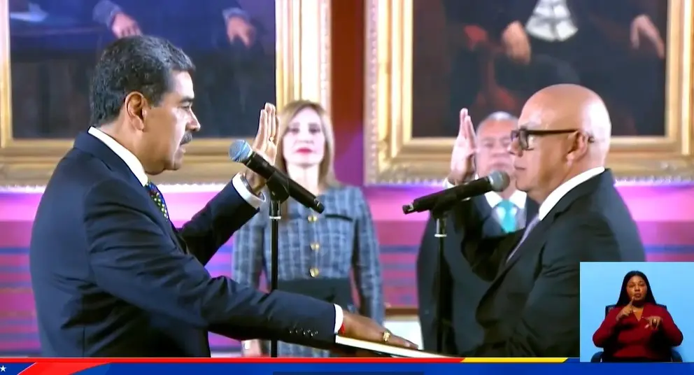Maduro en el acto de posesi&oacute;n. CAPTURA DE PANTALLA.