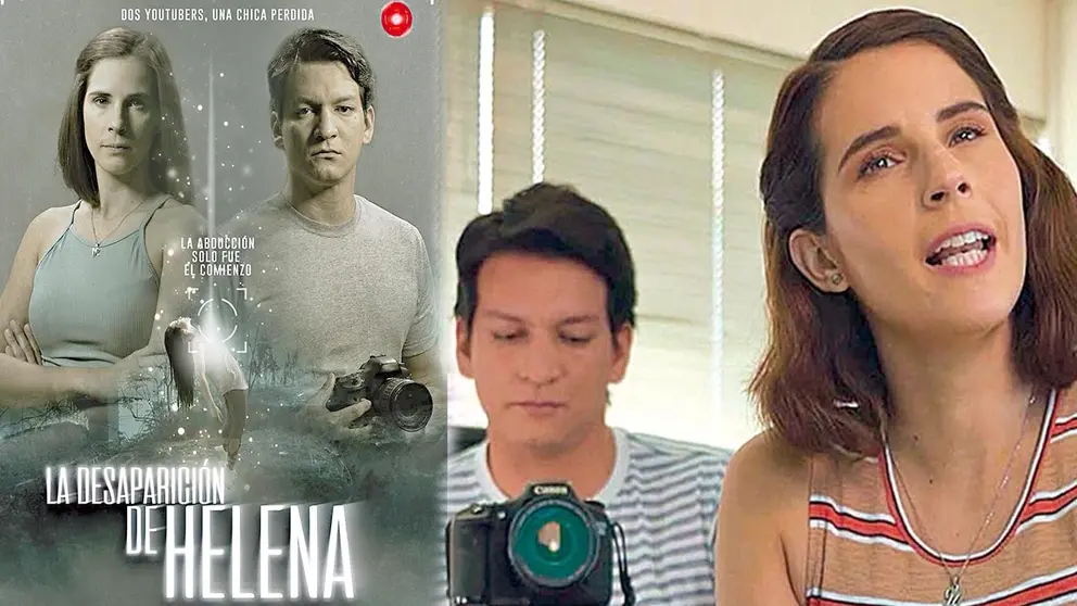 P&oacute;ster promocional de la pel&iacute;cula &lsquo;La desaparici&oacute;n de Helena&rsquo; (i). Escena del filme nacional de misterio (d)./ RRSS, CINEMARK BOLIVIA - CINEMARK BOLIVIA