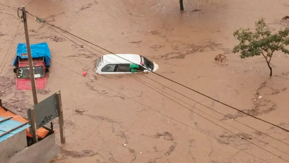 Una imagen sobre inundaciones en Tarija. TOMADA DE URGENTE