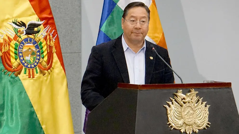 El presidente Luis Arce en un acto en Casa Grande del Pueblo./ APG