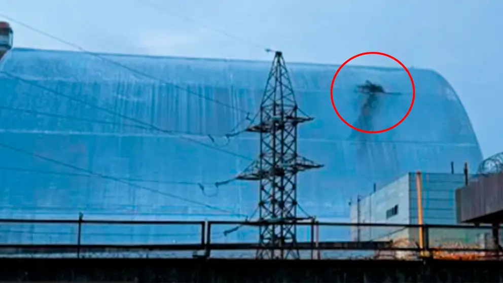 Lugar del impacto del dron denunciado. TOMADA DE X