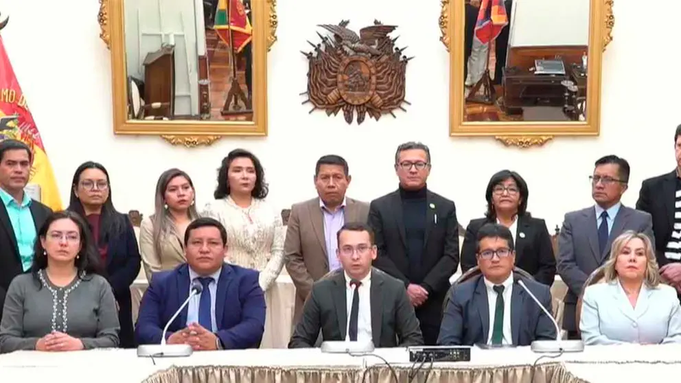 Representantes del &Oacute;rgano Judicial en conferencia de prensa. TOMADA DE ERBOL
