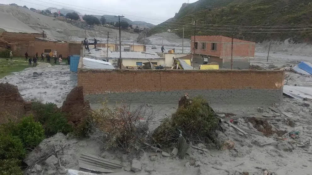 Uno de los sectores afectados en Llalagua. RRSS