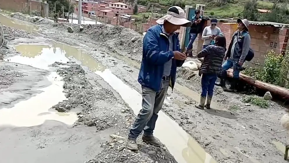 Caída de mazamorra en la zona de Callapa./ URGENTE.BO