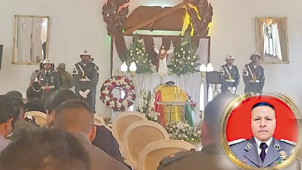 Velorio del teniente coronel Juan Javier Soliz, asesinado el 30 de mayo en Montero, Santa Cruz./ CORTESÍA
