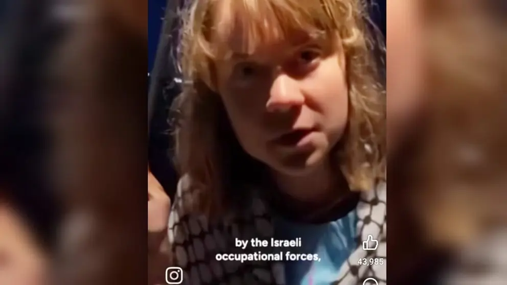 Greta Thunberg acusa a fuerzas israel&iacute;es de secuestro en barco que se dirig&iacute;a a Gaza. CAPTURA DE PANTALLA