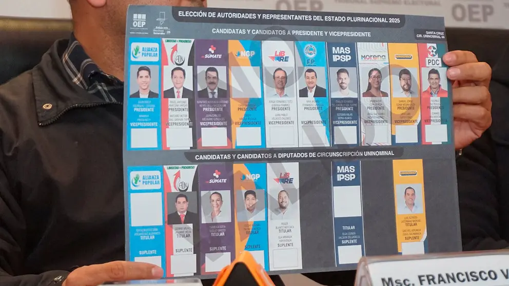 Papeleta oficial de cara a las elecciones de agosto pr&oacute;ximo. APG