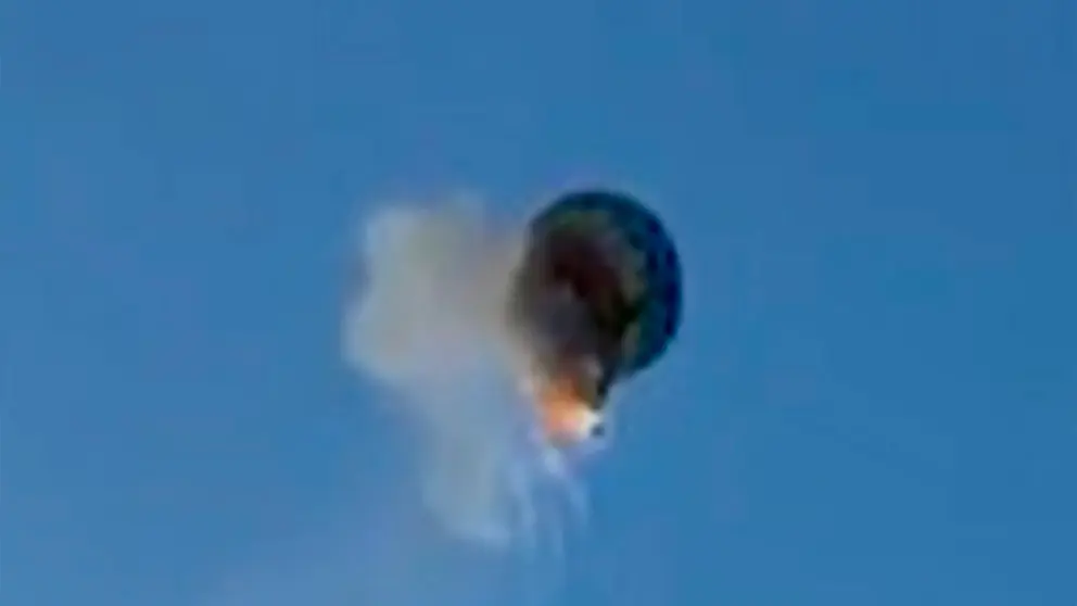 Globo aerost&aacute;tico en llamas. CAPTURA