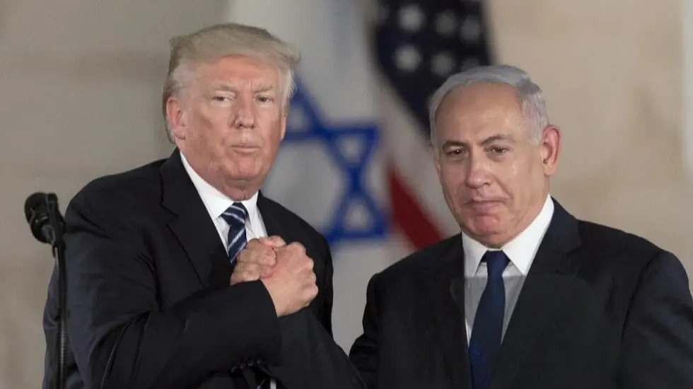 El primer ministro de Israel, Benjam&iacute;n Netanyahu, (d) y el presidente de Estados Unidos, Donald Trump (i). ARCHIVO