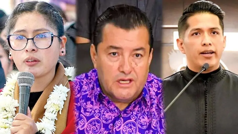 Eva Copa, Jhonny Fern&aacute;ndez y Andr&oacute;nico Rodr&iacute;guez./ APG