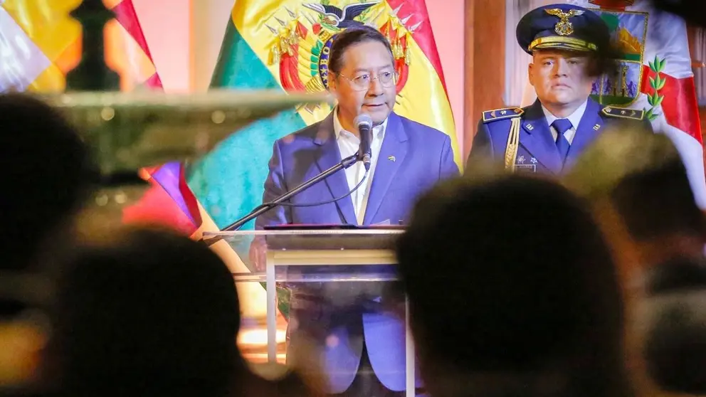 El presidente Luis Arce, en conferencia de prensa./ PRENSA PRESIDENCIA