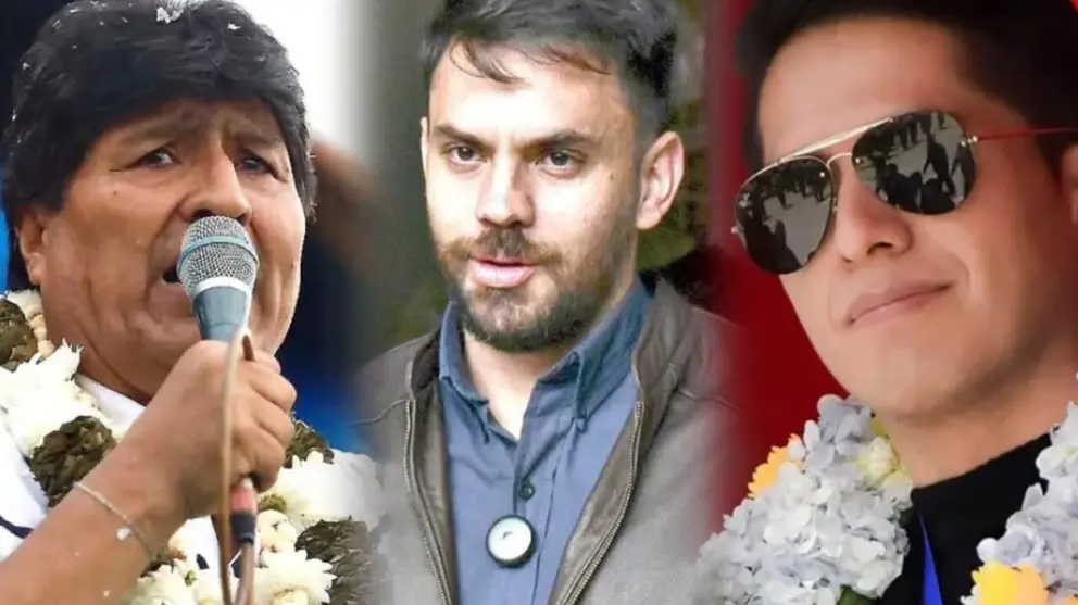 De izquierda a derecha: Evo Morales, Eduardo del Castillo y Andr&oacute;nico Rodr&iacute;guez. COMPOSICI&Oacute;N OPINI&Oacute;N