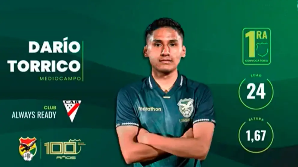 Dar&iacute;o Torrico, el cochabambino llamado a la Verde. CAPTURA DE VIDEO