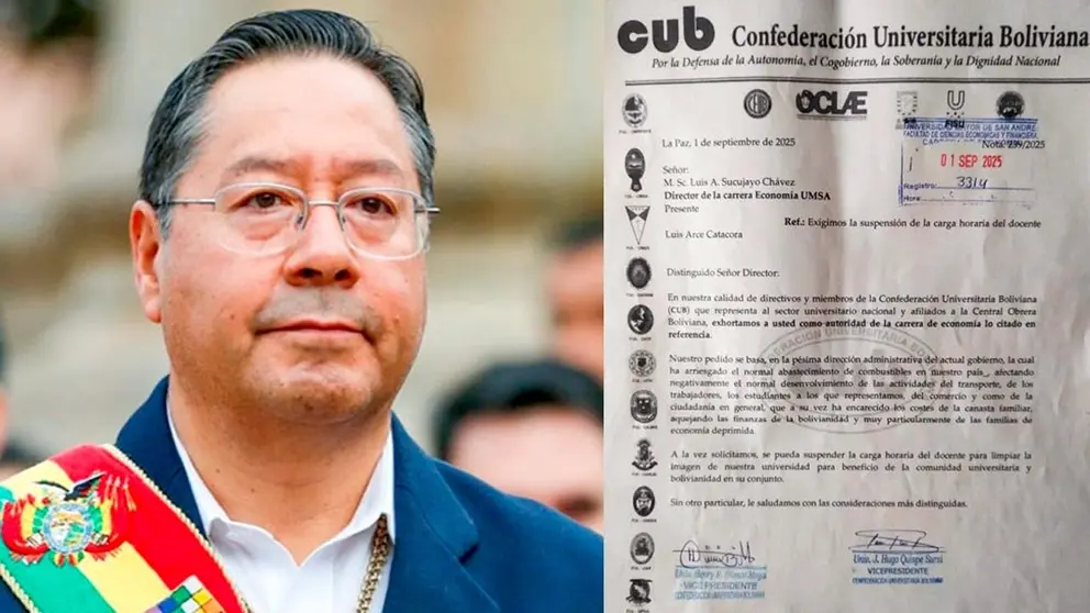 Dirigentes de la UMSA piden que Luis Arce no vuelva a dictar c&aacute;tedra./ ERBOL