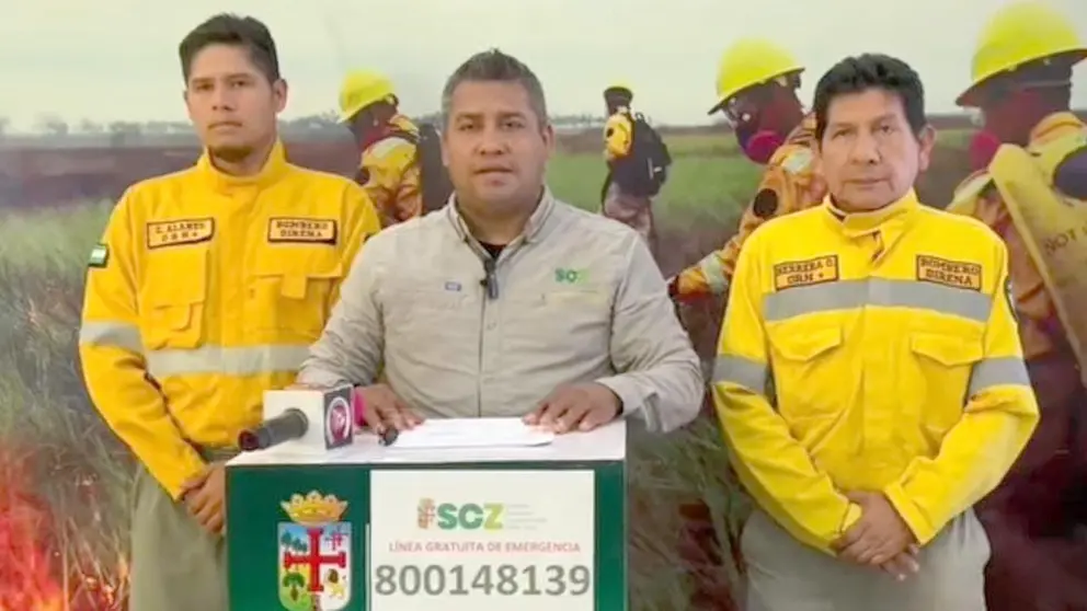 La gobernación de Santa Cuz informó que existen 12 incendios forestales activos en distintos municipios./ URGENTE.BO