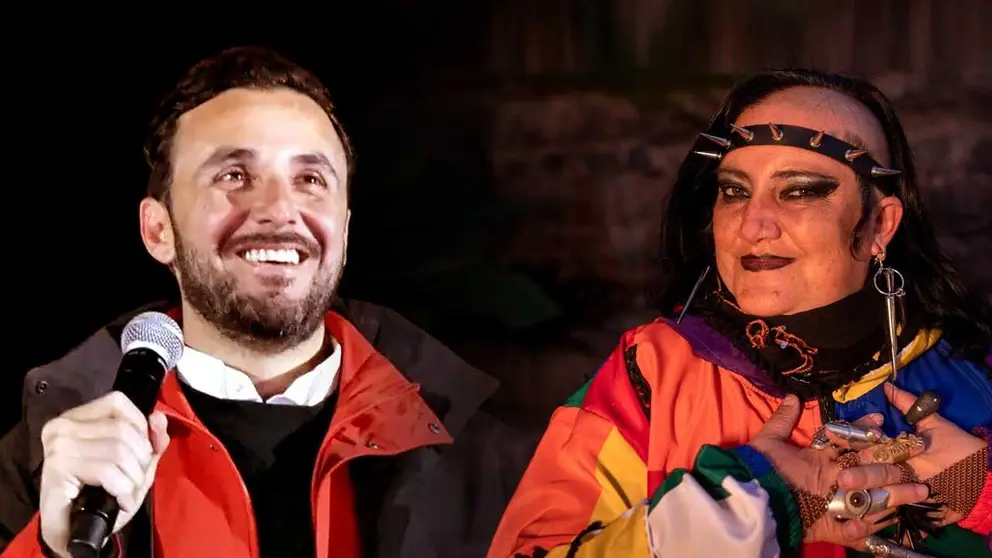 La activista Mar&iacute;a Galindo (d) y JP Velasco (i), de Libre. COMPOSICI&Oacute;N OPINI&Oacute;N