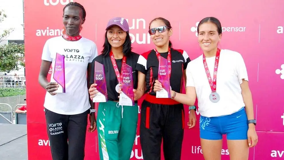 Benita Parra logró el segundo lugar en el Run Tour Avianca, en Colombia./ RRSS
