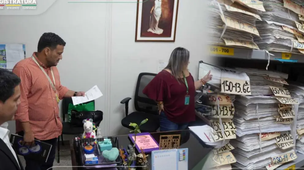 El Consejo de la Magistratura, durante una serie de intervenciones en juzgados en Santa Cruz. CONSEJO DE LA MAGISTRATURA
