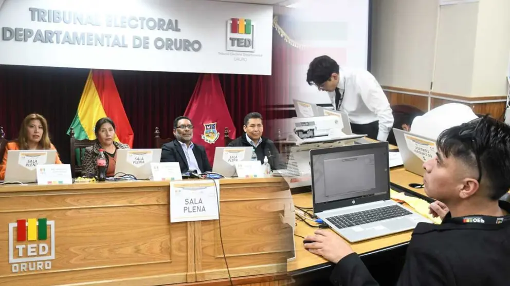 Conteo de votos en el TED de Oruro.  COMPOSICI&Oacute;N OPINI&Oacute;N