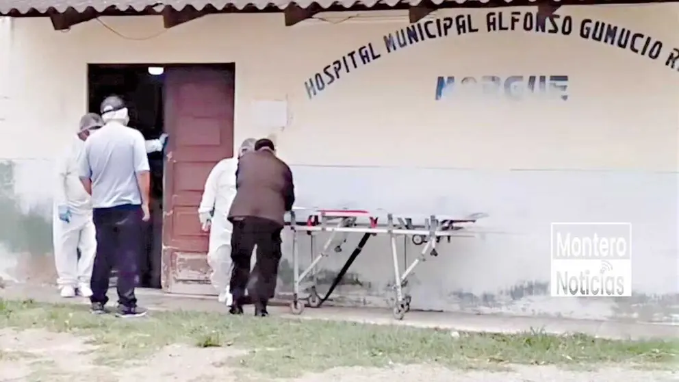 La victima mortal fue trasladada a la morgue./ MONTERO NOTICIAS