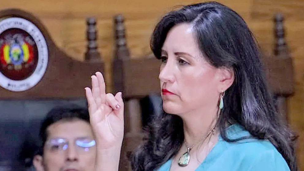 Paola Prudencio fue posesionada como nueva presidente del Tribunal Constitucional Plurinacional (TCP)./ APG